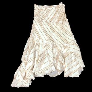 Free People Women's Beige Embroidered Detail Skirt